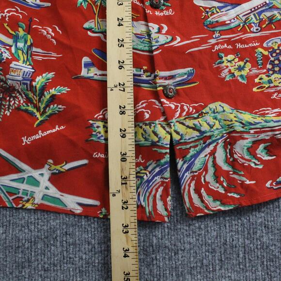 Avanti Shirt Mens XL Silk Hawaiian Aloha Camp Map Print Retro Colorful Tropical - Picture 5 of 7